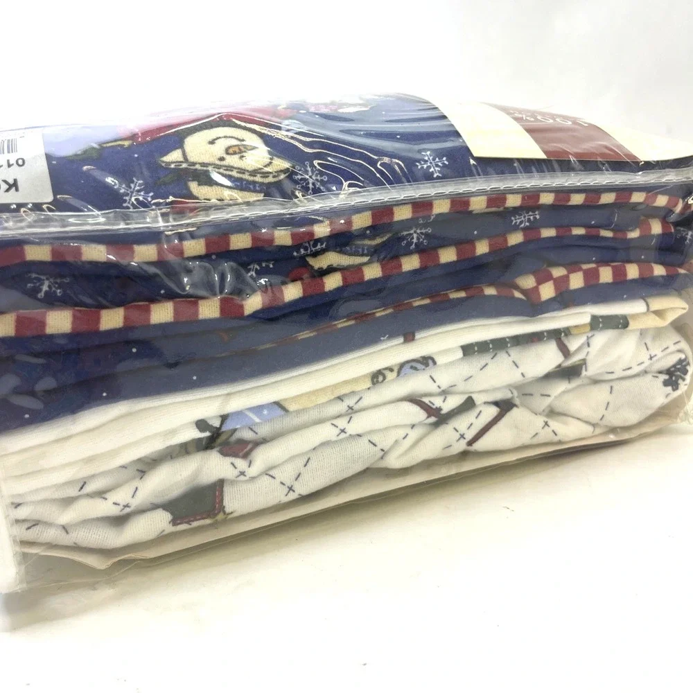 Sonoma Flannel Sheet Set Twin Snowman Winter 100% Cotton Bedding New Sealed